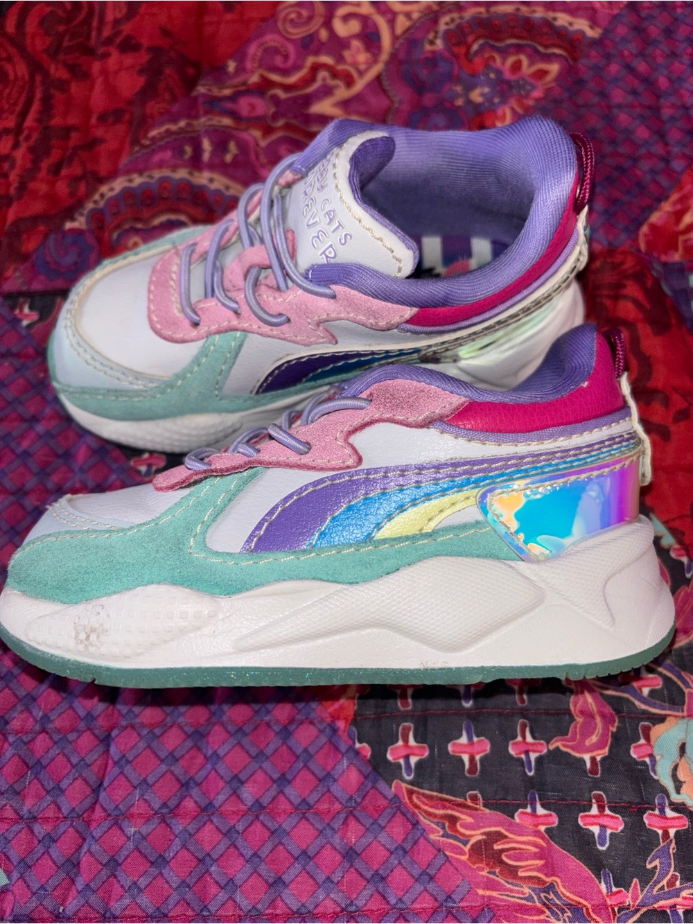 Puma Gabbys playhouse Pastel Mint Pink Purple Iridescent Sneakers